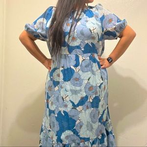 LOFT floral tiered dress